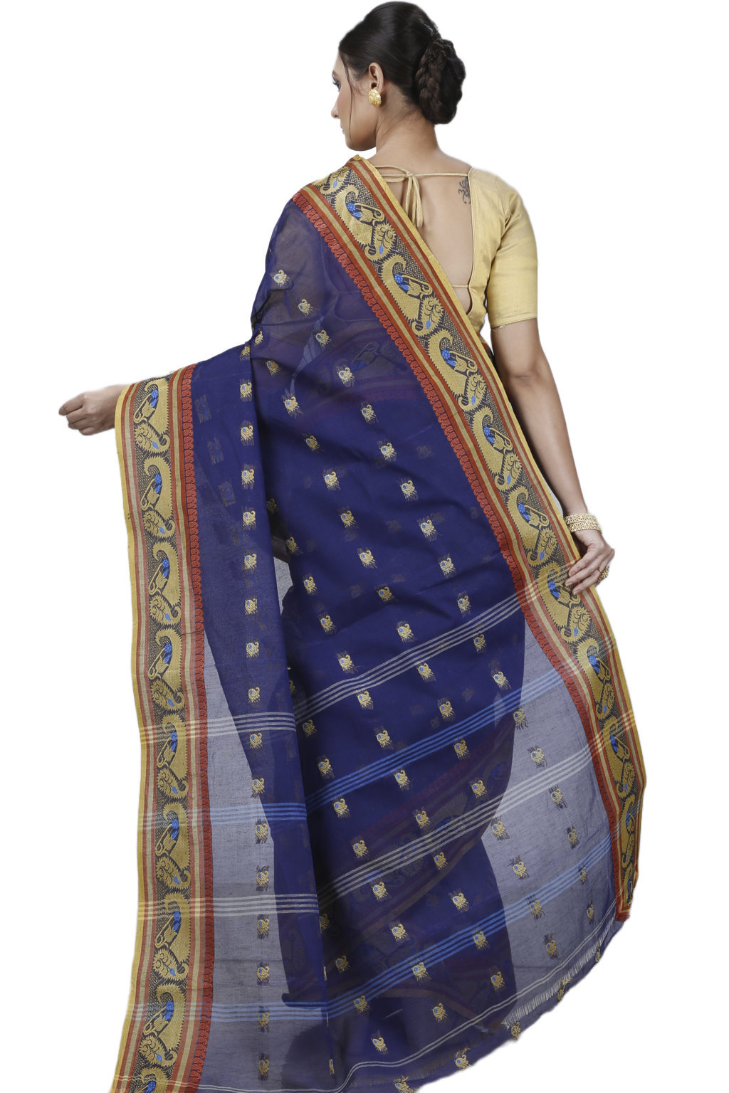 Blue Pure Cotton Utkal Tant Saree (1138)